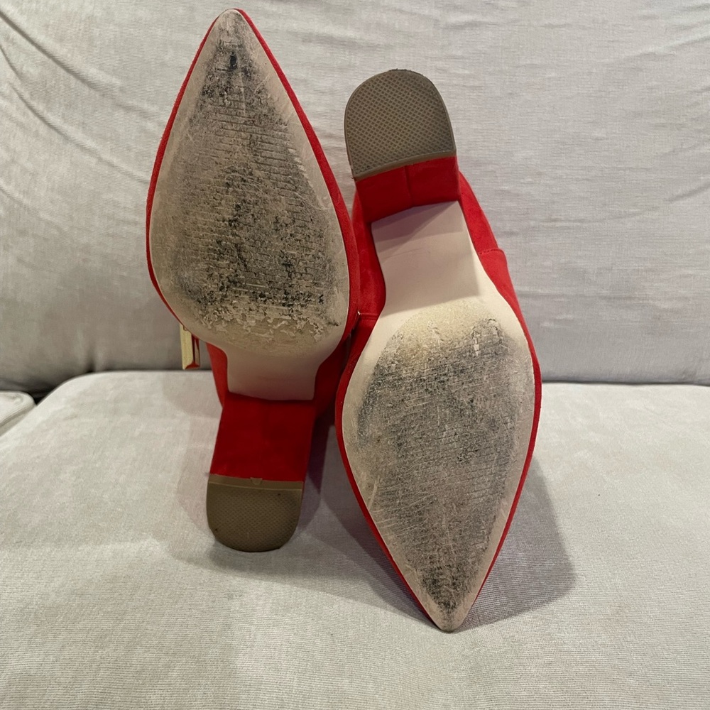 Bold Red Stiletto Heeled Boots - Picture 7 of 7